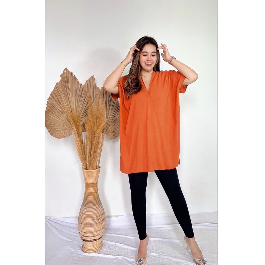 Tq88indonesia Fashion Baju Atasan Wanita Lengan Pendek /  LONG SQUARE RAYON DIAMOND / Busana Santai  Casual Cewek / Ootd