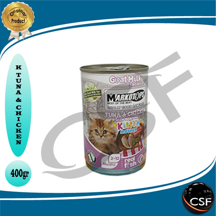 Markotops Kaleng 400gr Makanan Kucing with Goat Milk 1DUS ( GRAB GOSEND )