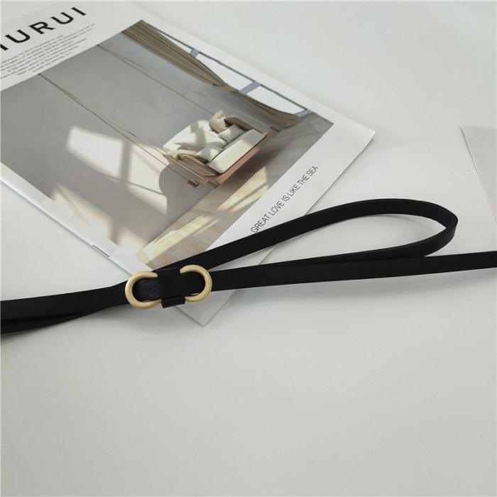 Ikat Pinggang Wanita Belt Wanita Ikat Pinggang Korea Tipis Kecil Thin Waist Knot "Yuko 8 - Hitam(V3Y