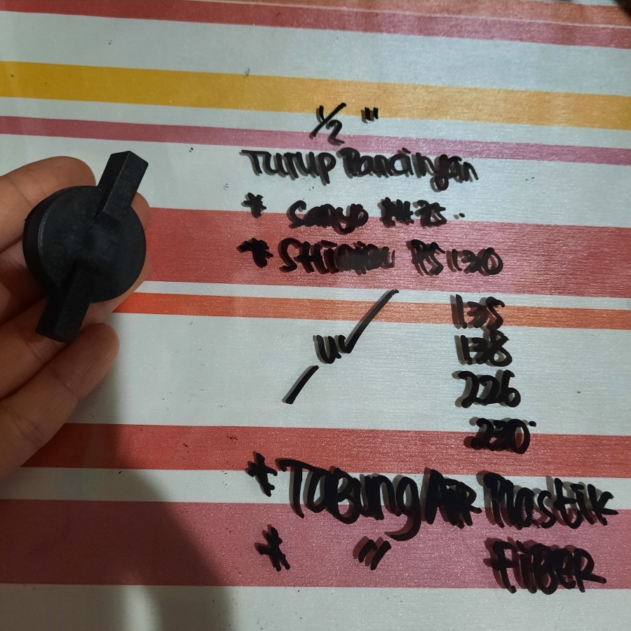tutup pancingan pompa sanyo shimizu 1/2", tutup tabung plastik kupingan
