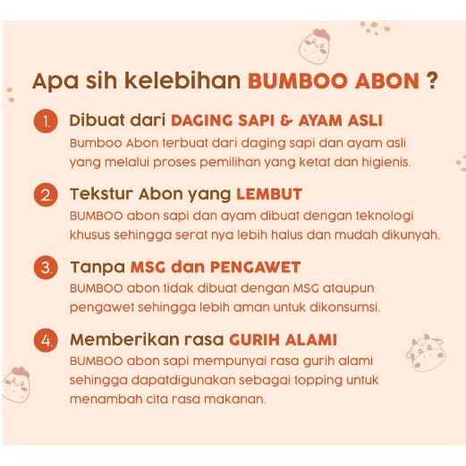 BUMBOO Abon Asli - Tekstur Lembut MPASI Si Kecil - Sumber Protein - Tanpa MSG - Tanpa Pengawet