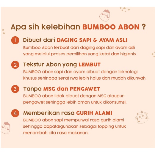 BUMBOO Abon Asli - Tekstur Lembut MPASI Si Kecil - Sumber Protein - Tanpa MSG - Tanpa Pengawet