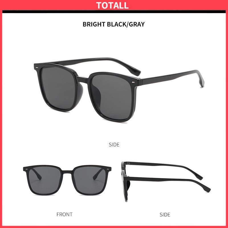 COD Kacamata Hitam Anti Radiasi Kacamata Korea Fashion Retro Bingkai Hitam Sunglasses Untuk Wanita/Pria-Totall