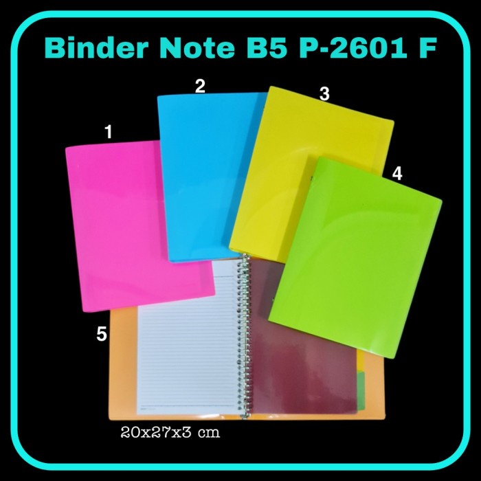 

PRO Binder Note GASTA B5-PP Cover Warna Polos / Bindernote / Buku Note - 2601F, Bebas