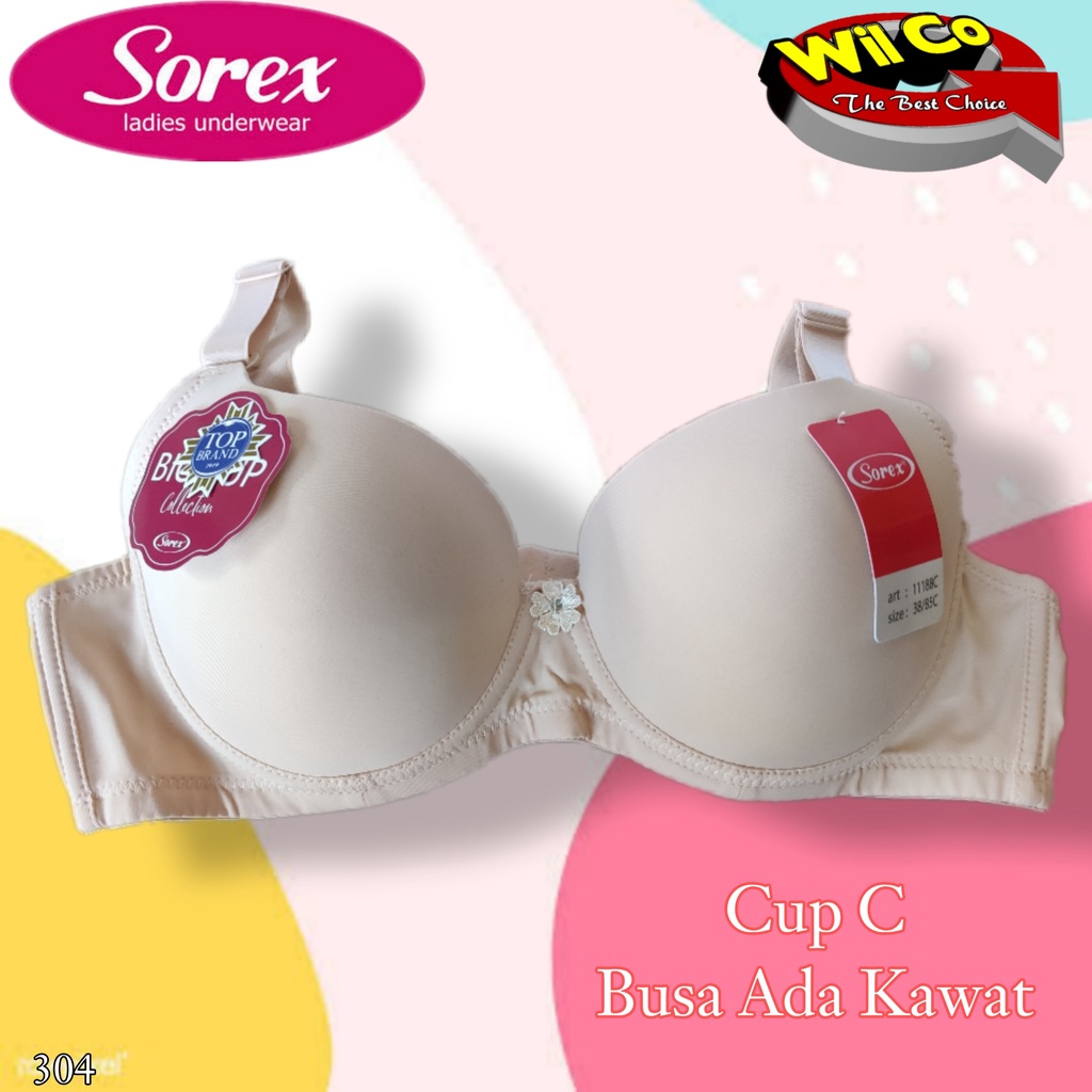 K304 - BRA/BH WANITA SOREX JUMBO BUSA ADA KAWAT CUP C BESAR 36C - 42C  TIGA PENGAIT