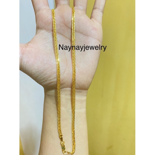 Kalung Lempis sedang uk 45cm warna 24k / Lapis emas 24k