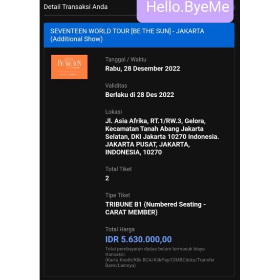 Tiket seventeen additional show Be the Sun in jakarta 28 Dec 2022