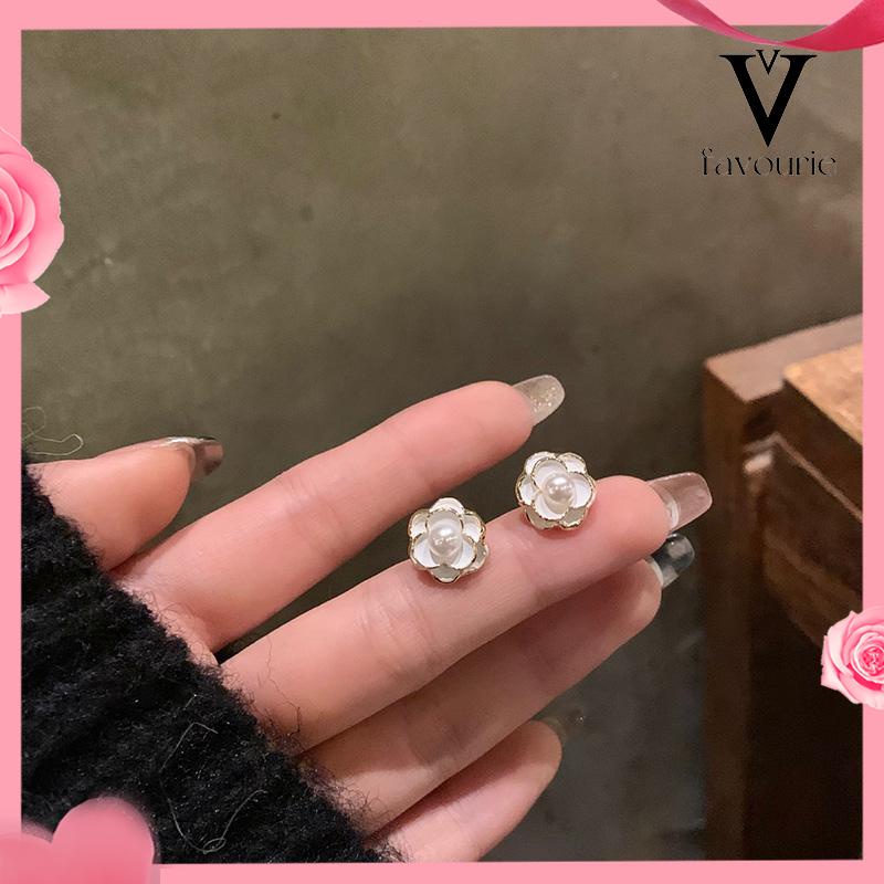 CODCODAnting Camellia Mutiara Korea Fashion Sederhana Gaya Aksesori Wanita-FA-FA