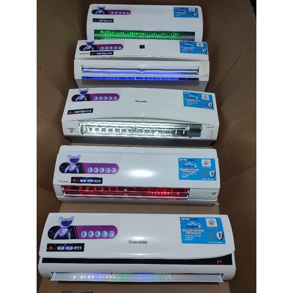 Kipas angin model ac POLOS REMOTE LED FREE ICE GEL 1.5pk 2pk 3pk (foto real )asli mesin original dij