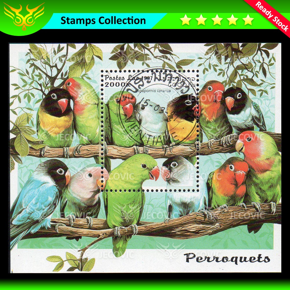 

Cambodge Birds Parrots , Prangko Souvenir Sheets