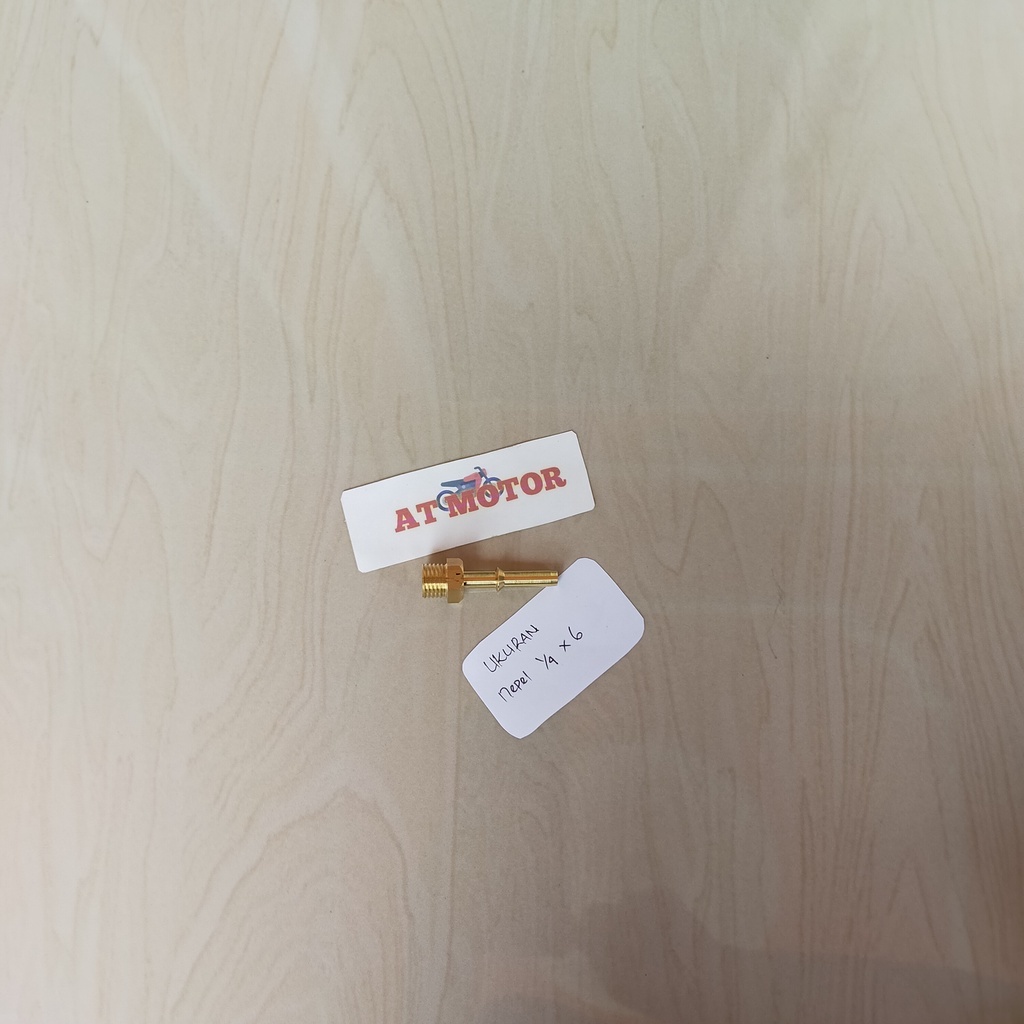 Nepel 1/4 x 6 mm nepel kuningan alat infus injeksi nepel injektor