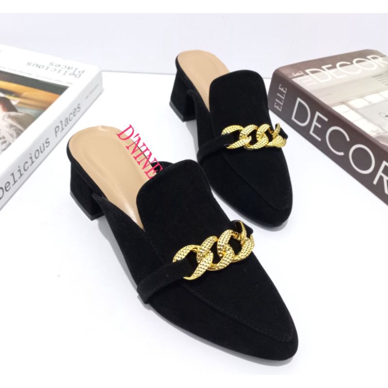 CORIE Sepatu wanita hak tahu mules 5cm AN-08