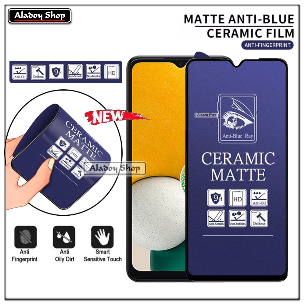 PAKET 3IN1 Anti Gores Blue Matte Anti Glare Samsung A13 5G + Tempered Glass Camera dan Skin Carbon