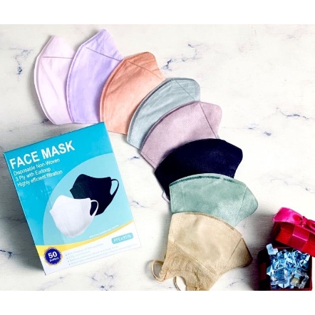 (UMU SUPPLIER) MASKER DUCKBILL HITAM PUTIH ABU DEWASA ISI 50 PCS PREMIUM QUALITY