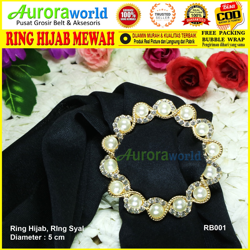 AURORAWORLD RING HIJAB RING ROK LILIT RING BELT MEWAH FULL BERLIAN  Bisa digunakan untuk Jilbab &amp; sebagai kepala ikat pinggang Ring Syal Ring Pashmina bros Ring kerudung gesper hijab Terbaru bisa COD