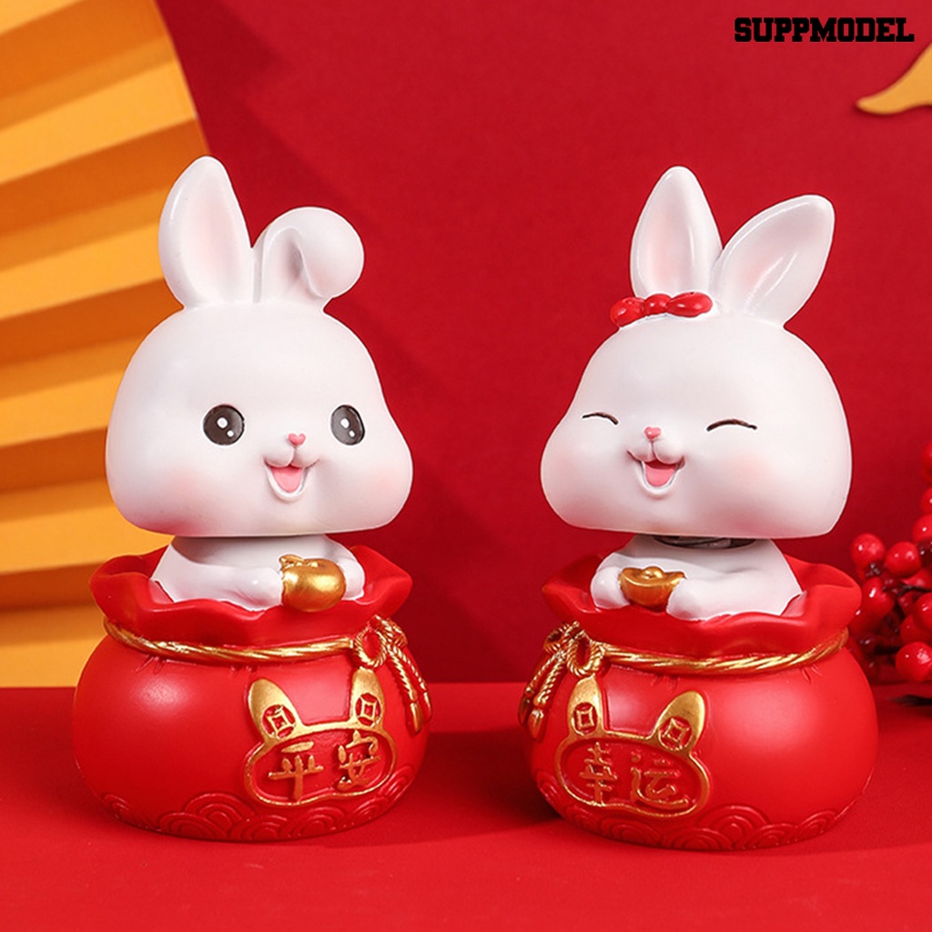 [Auto] Ornamen Kelinci Lucu Tidak Luntur Hias Interior Mobil Dashboard Lucky Rabbit Figurine Dekorasi Rumah