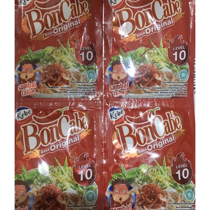 Kobe Bon Cabe Level 10 sachet Sambal Tabur Pedas Mantap 7.5gr