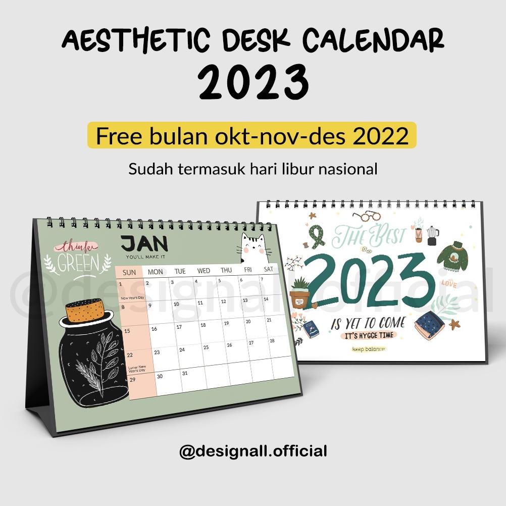 

BISA COD Designall Kalender Meja / Kalender Duduk Aesthetic Tahun 2022 / 2023 Spiral ZE