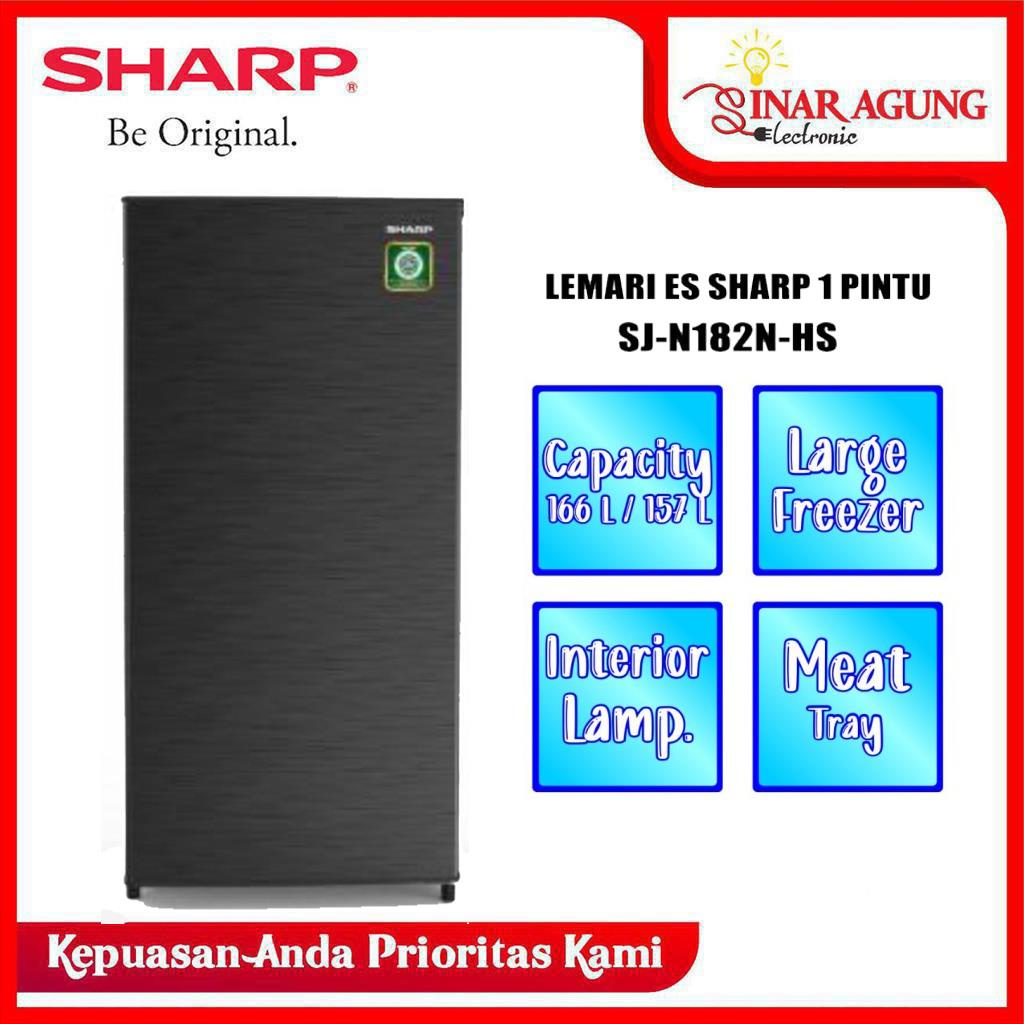 SHARP KULKAS 1 PINTU 166L SJ-N182N-HS / SJN182NHS - 100% ORI