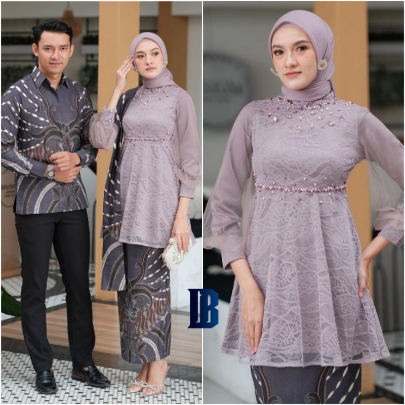 Jual Couple Kebaya Modern Baju Wisuda Tunangan Lamaran Terbaru Baju Batik Brokat Shopee