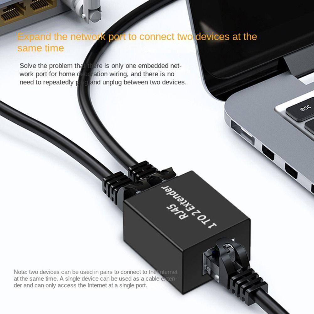 Adapter Konektor Kabel LAN Router Splitter RJ45 to RJ46 TOP Network Coupler