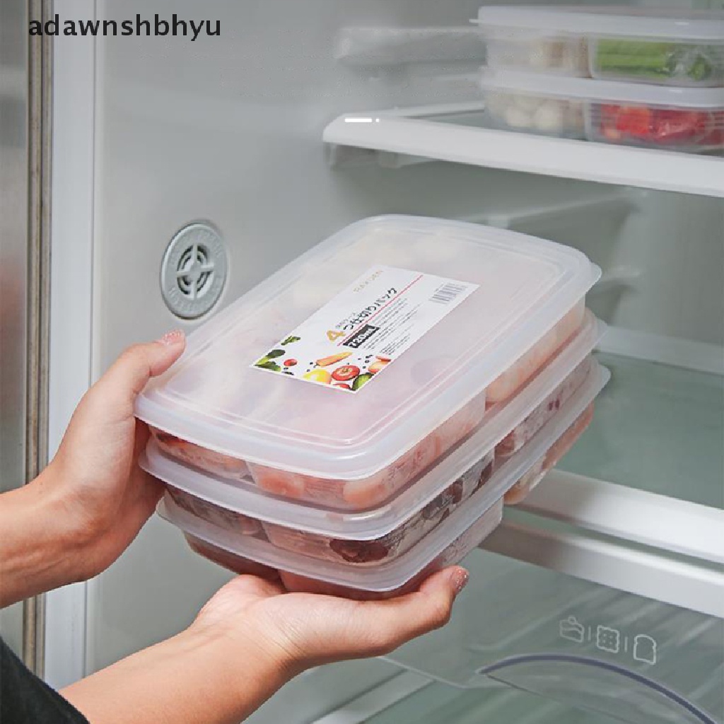 Adawnshbhyu Kulkas Daging Beku Kotak Penyimpanan Empat Kompartemen Food-grade Freezer Box ID