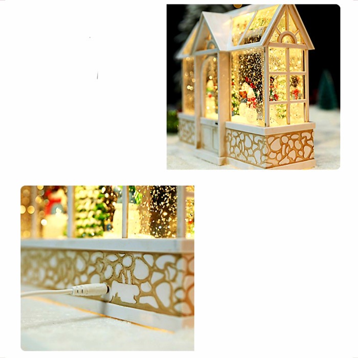 Snow Globe Rumah Kaca Natal Kotak Musik Kado Music Box Glass House Kotak Musik Natal Harga Grosir Termurah Kado Natal Christmas Music Box Snow Box