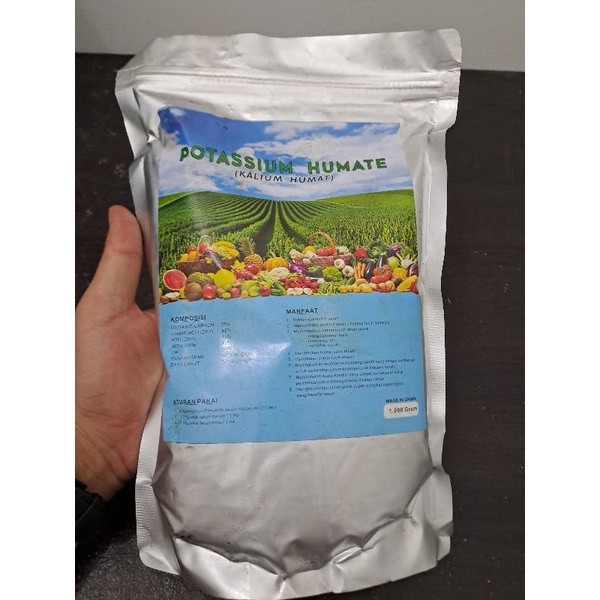 pupuk potassium humate 1kg murni / kalium humate pupuk