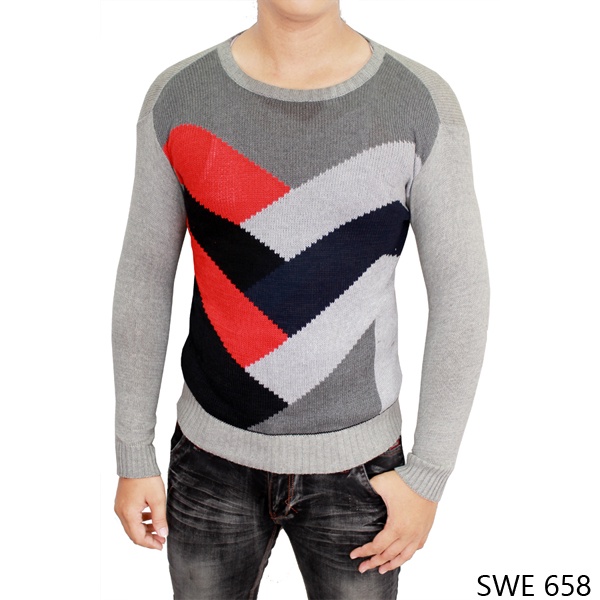 Sweater Untuk Pria Rajut Abu – SWE 744