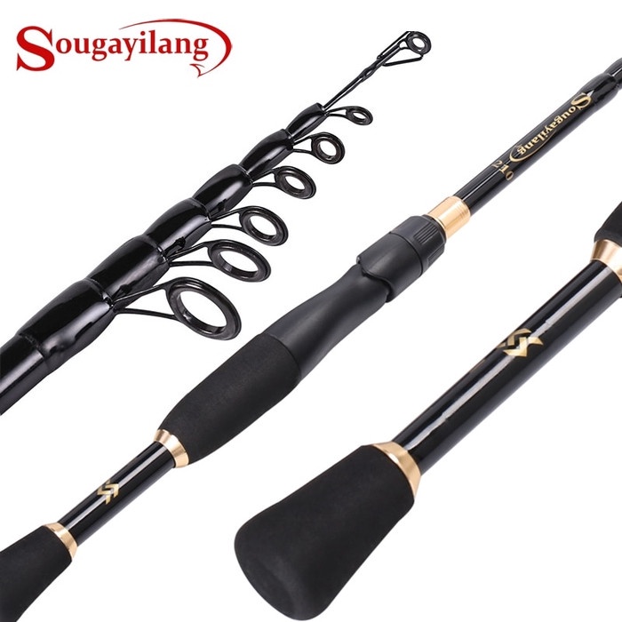 ✿ BISA COD✿ Sougayilang 240 cm joran ul Telescopic Spinning Fishing Rod Ultralight