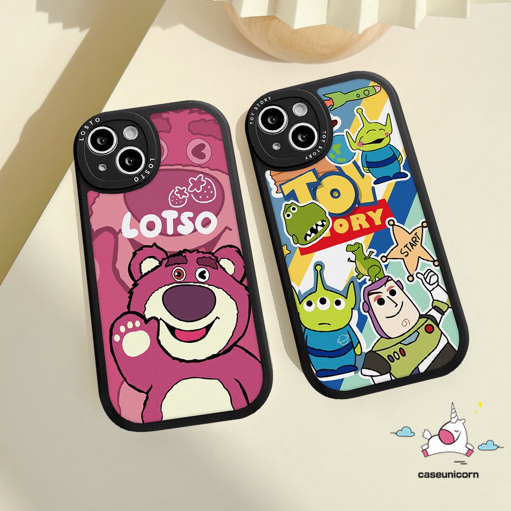 IPHONE Casing Ponsel Toy Story Lucu Kompatibel Untuk Iphone11 14 13 12 Pro Max7 8 6 6s 14 Plus XR X XS MAX SE 2020kartun Strawberry Bear Losto Lembut TPU Penutup Belakang