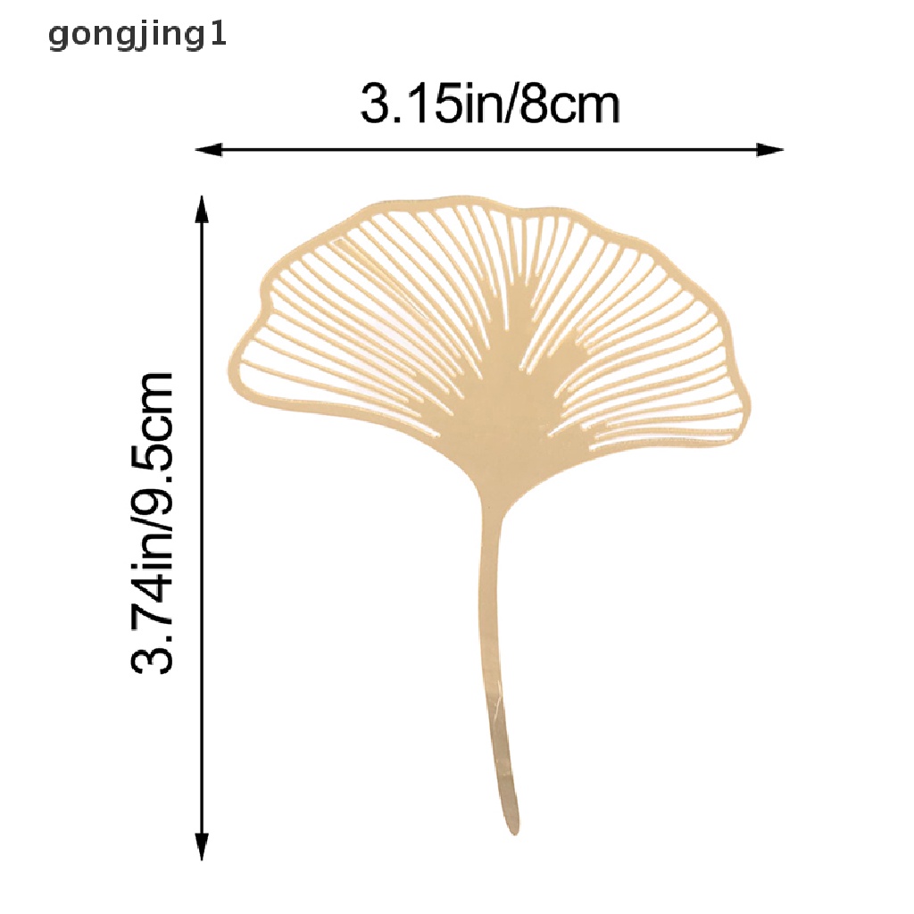 Ggg 1Pc Akrilik Gold Ginkgo Leaves Cake Topper Selamat Ulang Tahun Kue Insert Card ID