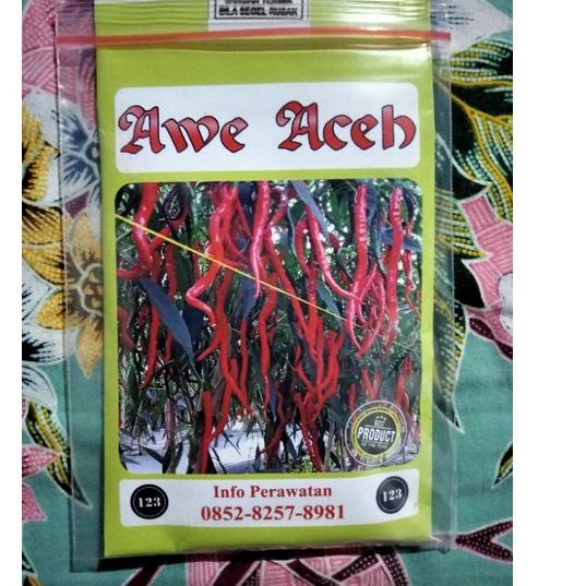 SUPER PROMOZ➫ Cabe Awe Aceh 10 Gram - Benih Cabe Merah Keriting Awe Aceh - Bibit Cabe Awe Aceh - CMK Awe Aceh Promo