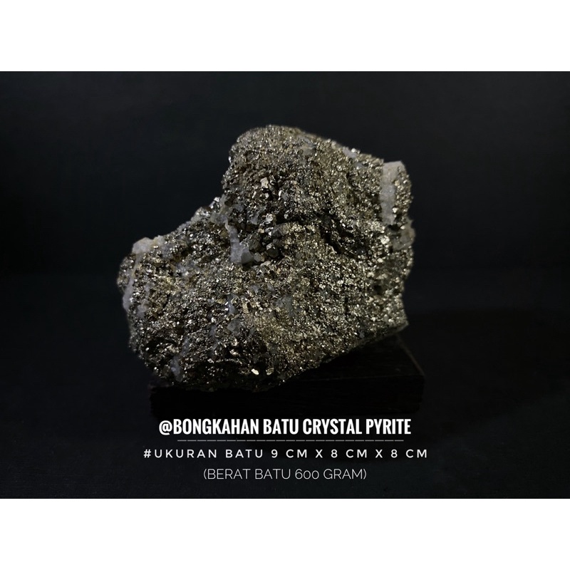 Batu Crystal Pyrite Natural L9 atau Batu Kristal Pyrite Alam atau Batu Emas Semu atau Batu Pirit