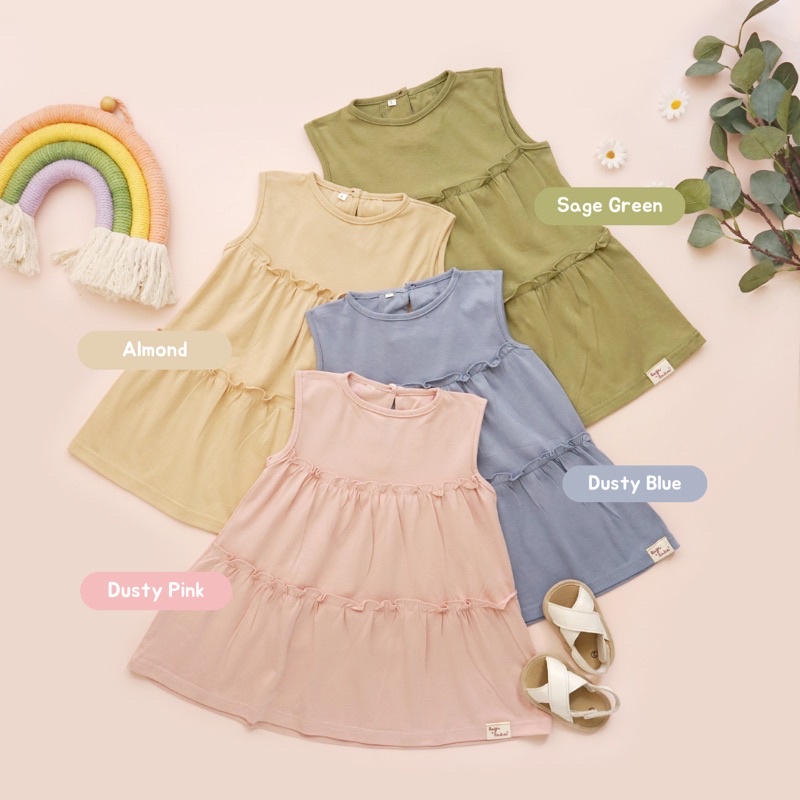 [BEST SELLER] DRESS RUFFLE KOREA DRESS ANAK PEREMPUAN 1-6 TAHUN LUCU RAYIRAKA KIDS