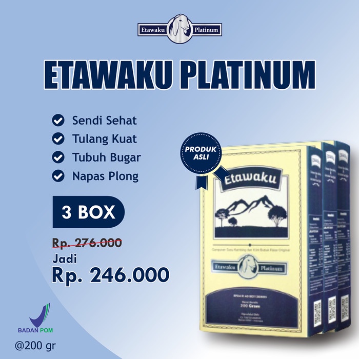 

[new] 3 BOX ETAWAKU PLATINUM SPESIAL SUSU KAMBING ETAWA 100% PRODUK ASLI