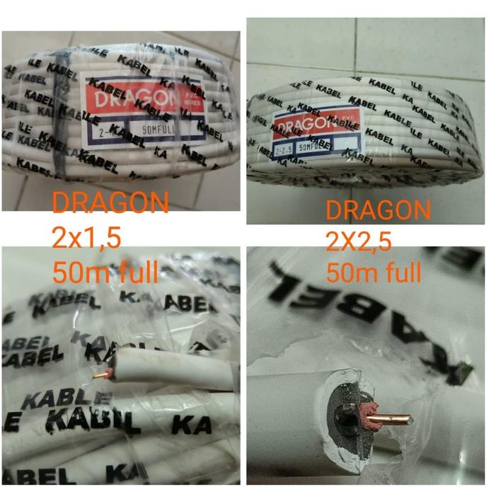 Kabel Listrik NYM 2 x 2.5 Tembaga 1 roll isi 50 Meter 2x2,5 Non COD