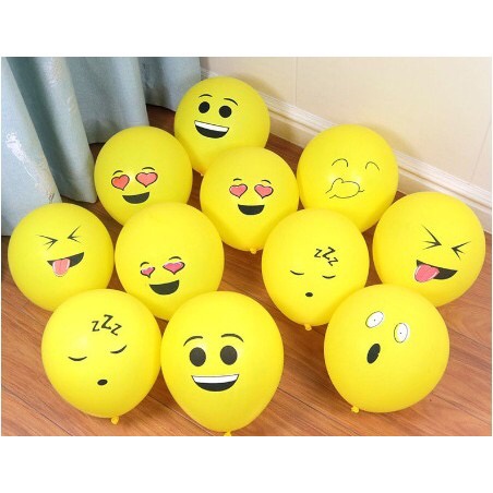 BALON LATEX EMOJI 12 INCHI BALON SMILE LOVE KEREN HARGA SATUAN