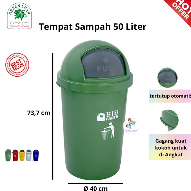 Tong Sampah Bulat Bio 50 Liter Green Leaf 2150