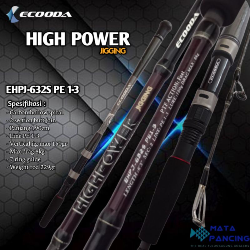 Joran ecooda high power EHPJ-632S PE 1-3 slow jigging high carbon spiral kevlar