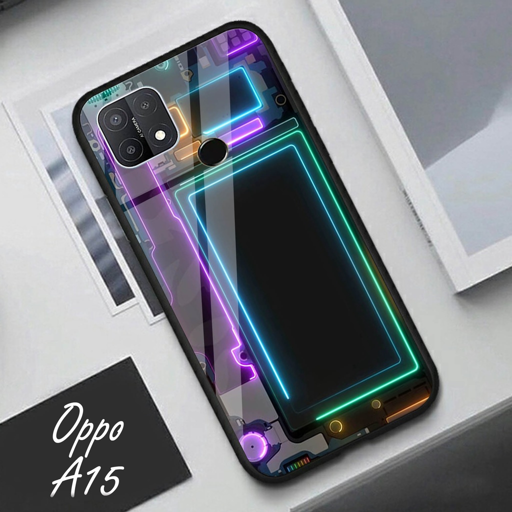Softcase Glass Kaca OPPO A15 - Case Hp Pelindung Handphone OPPO A15 [A84].