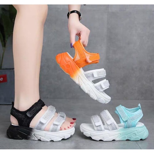 Sandal gunung Wanita Korea terbaru warna MULTI pelangi - sandal wanita kasual santai