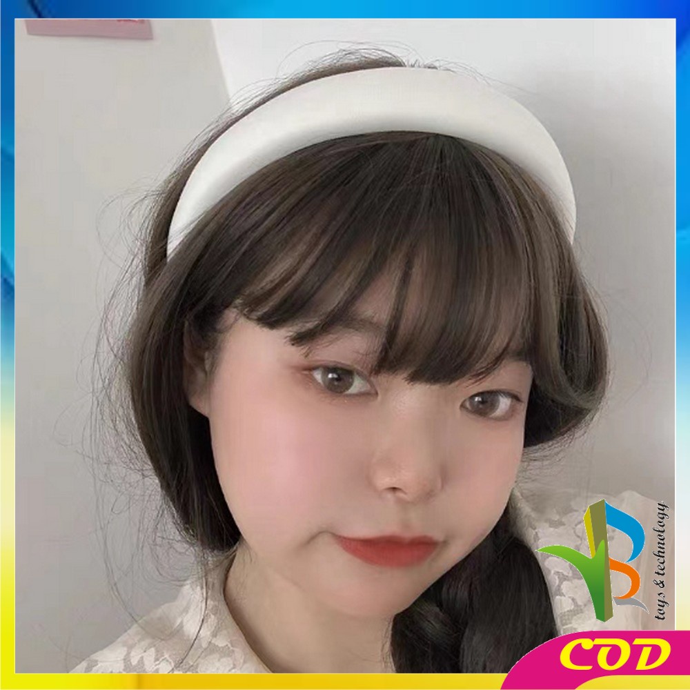 RB-C726 Bando Korea Wanita Bahan Kain Motif Polos Tebal Empuk Warna Pastel / Korean Cloud Headband Lembut Aksesoris Rambut Cewek Kekinian