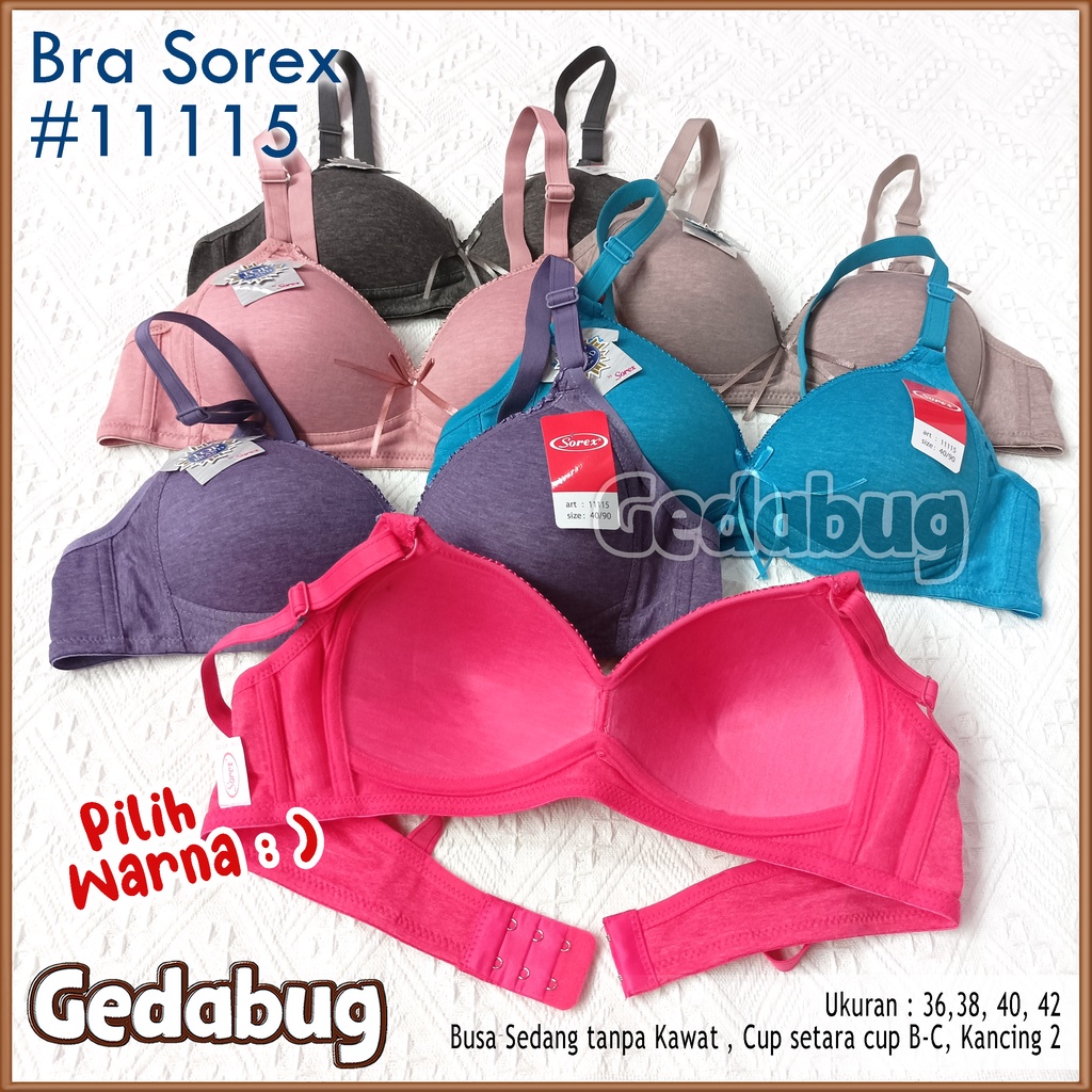 Sorex Bra 11115 Melange Collection Tanpa kawat Kait 2 Busa Cup Besar Setara Cup C BH Harian
