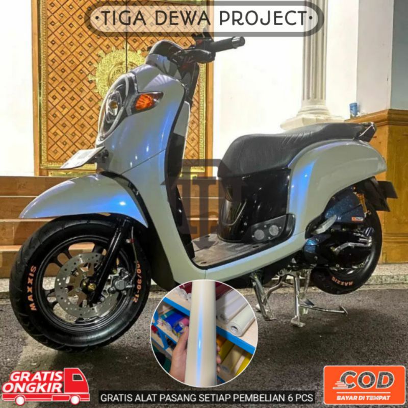 Jual Sticker Skotlet Motormobil Warna Putih Lembayung Biru Kualitas Premium Shopee Indonesia 4449