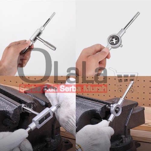 ( OJE ) TOOLBOX ALAT SNAI DAN TAP ULIR BAUT SENAI DIE SENEI KUALITAS HAND TAP DAN DIES SET 12 PCS JS-10512