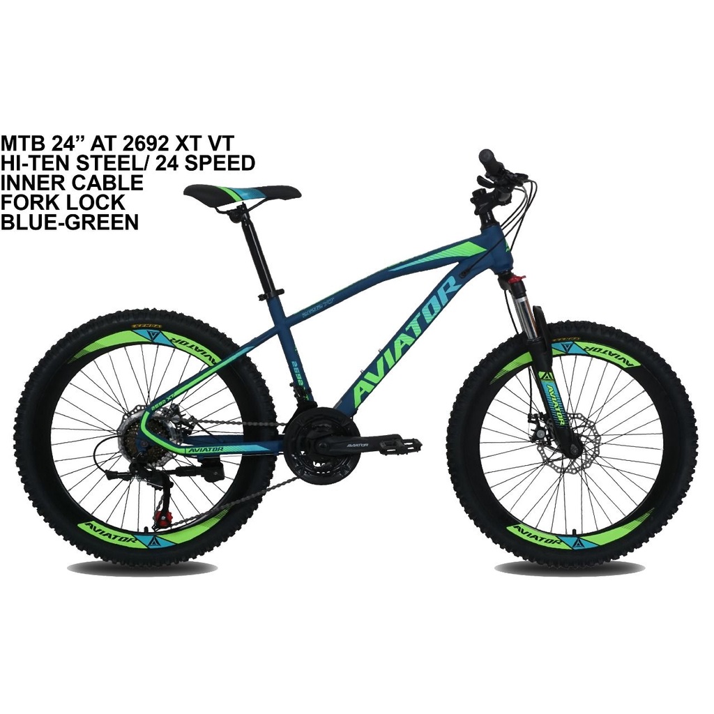 SEPEDA GUNUNG MTB 24 INCH AVIATOR 2692 XT VELG TINGGI FL
