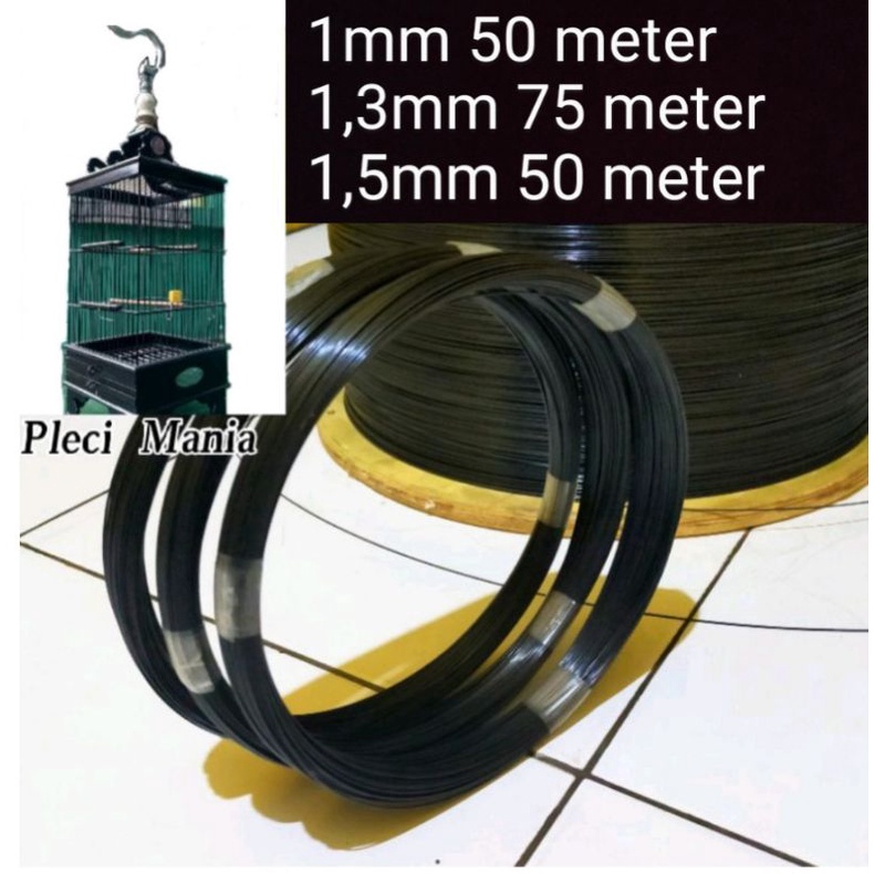 jeruji ruji fiber hitam 1mm panjang 50 meter