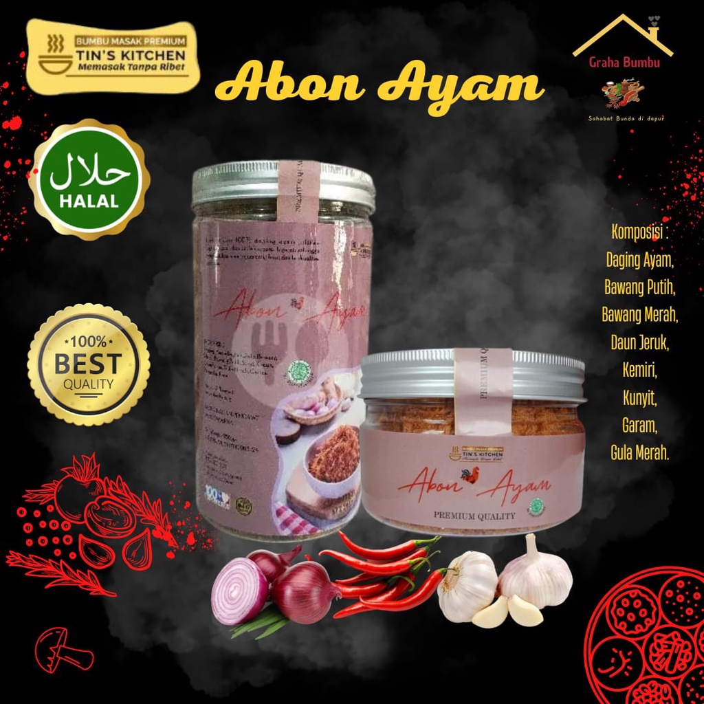 

Abon Ayam Original - Pedas 100gr & 250gr Tins Kitchen