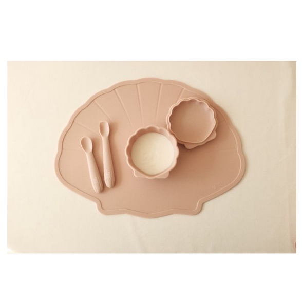 TGM Silicone Seashell Suction Rice Bowl - Mangkok Baby Bayi Anak Balita Mangkuk Suction Sea Shell Kerang Korea Ricebowl Dengan Tutup